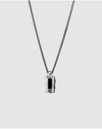 Haze & Glory - ICONIC EXCLUSIVE - Necklace Men Onyx Rectangle 925 Sterling Silver
