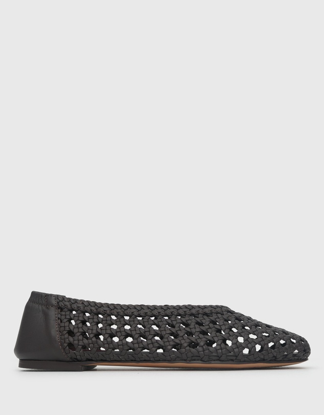Betts - Izzy Leather Woven Ballet Flats