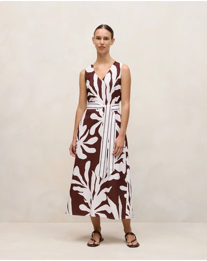 Trenery - Wakame Belted Tank Dress in Espresso
