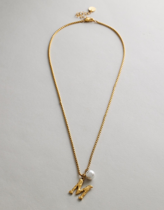 Zahar - Pearl Letter M Necklace