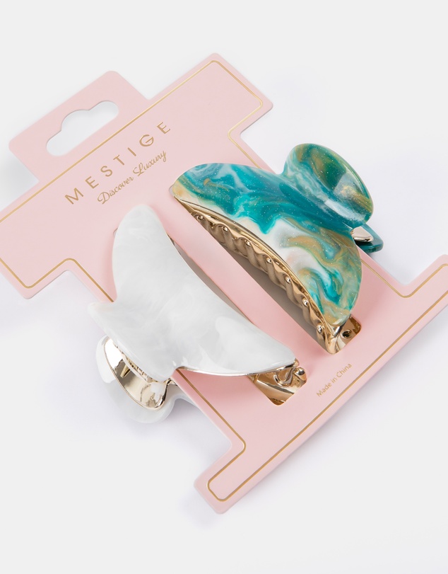 Mestige - Coastline Acetate Claw Hair Clip - 2 Pack