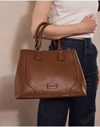 Pierre Cardin - Pierre Cardin Ladies Leather Tote with Detachable Strap