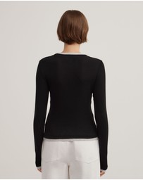 Witchery - Contrast Trim Long Sleeve Top