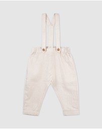 Designer Kidz - Finley Linen Suspender Pants