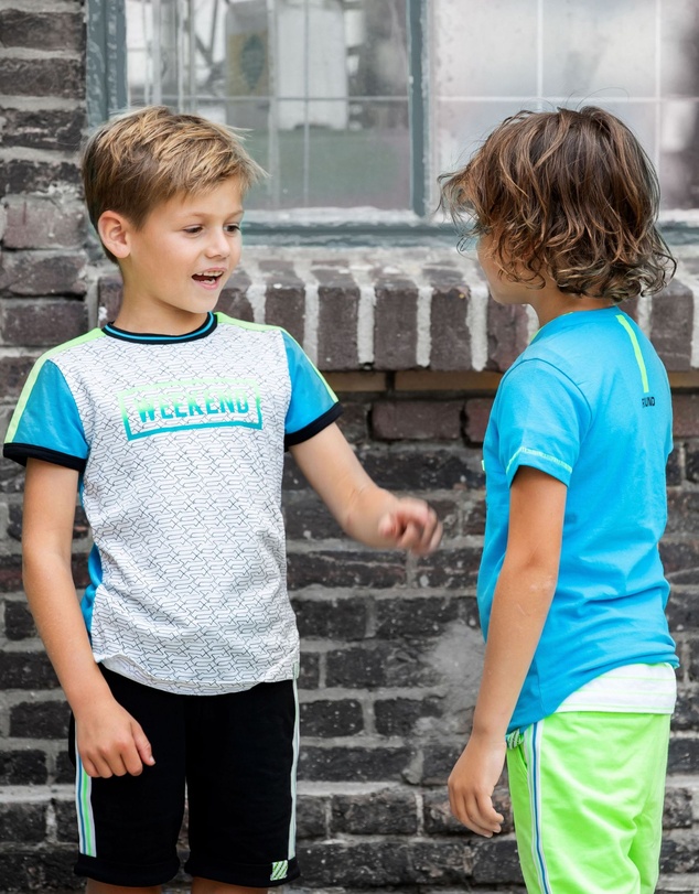 B.Nosy - Organic Colour Block Neon T-Shirt - Kids-Teens