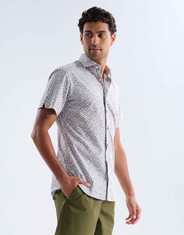 3 Wise Men - 3 Wise Men Coastal Print Short Sleeve Shirt