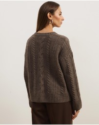 Atmos&Here - Drew Oversized Textured Cable Knit Jumper