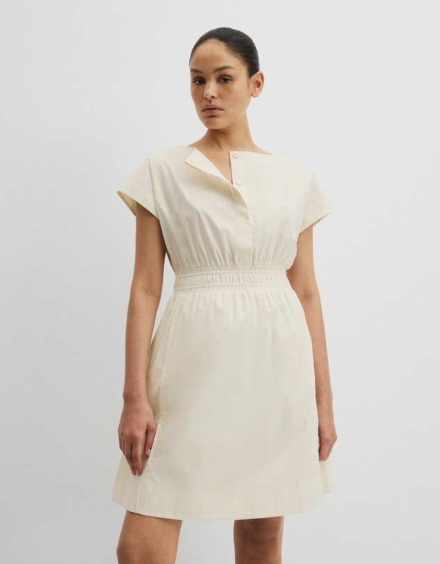 Country Road - Australian Cotton Shirred Waist Mini Dress