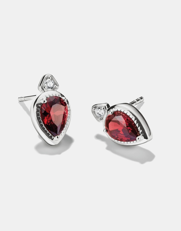 THOMAS SABO - THOMAS SABO Stud Earrings with Red Teardrop Stones Silver