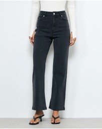 AERE - High Rise Stretch Straight Jeans
