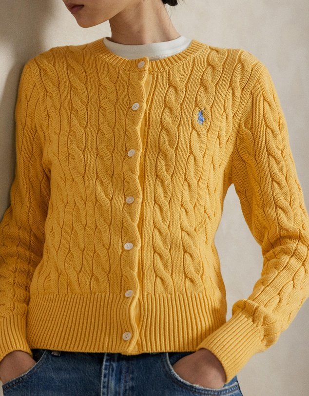 Polo Ralph Lauren - Cable-Knit Cotton Crewneck Cardigan - ICONIC EXCLUSIVE