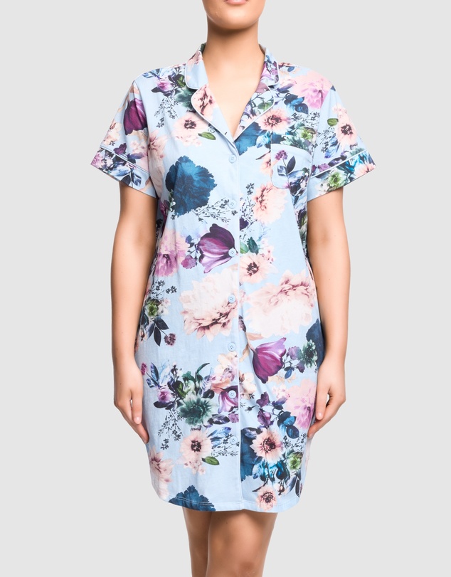 Sainted Sisters - Sadie Short Sleeve Cotton Nightshirt