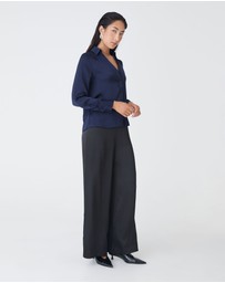 Forcast - Lila V-neck Satin Blouse