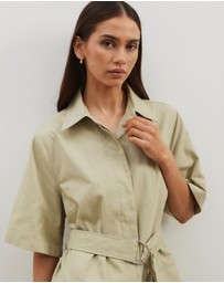 Atmos&Here - Amy Cotton Drill Mini Shirt Dress