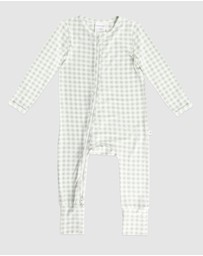 Kynd Baby - Day or Night Onesie in Sage Gingham