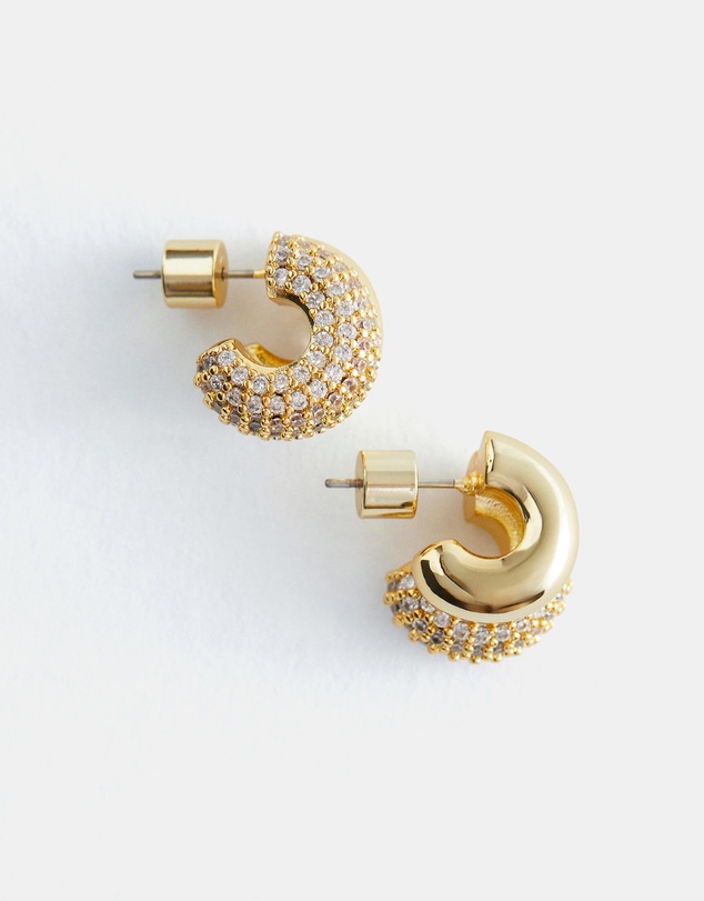 & Other Stories - Two-Part Crystal Hoop Earrings