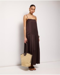 AERE - Esti Pleated Hem Midi Dress