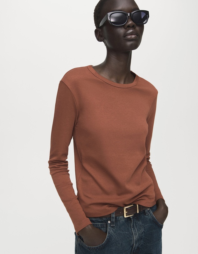 M.N.G - Long Sleeve Cotton T-Shirt