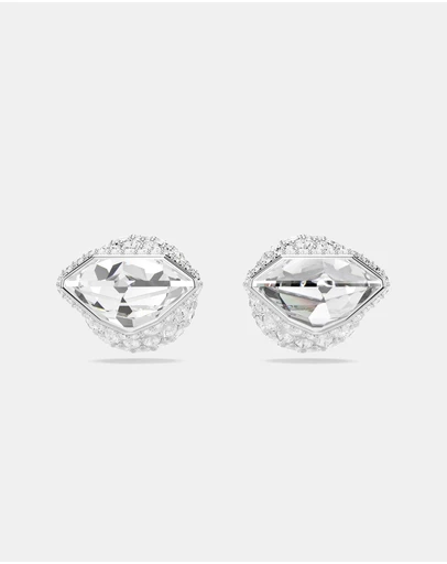 Swarovski - Lucent Stud Earrings, Pava, Ball, White, Rhodium-Plated