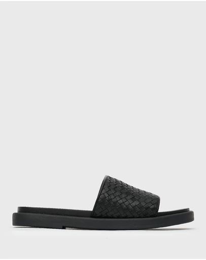 Betts - Wider Fit Bobbie Leather Woven Slides