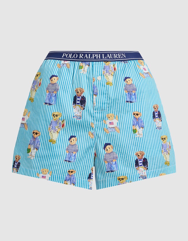 Polo Ralph Lauren - Polo Bear Print Striped Cotton Boxer Short