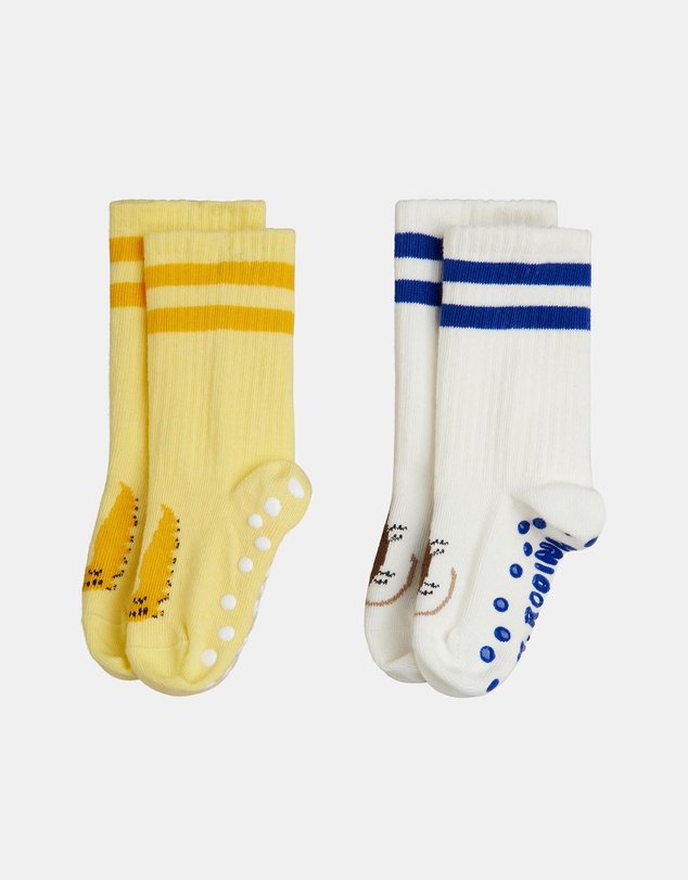 Mini Rodini - Velvet Worm 2-Pack Anti-Slip Socks