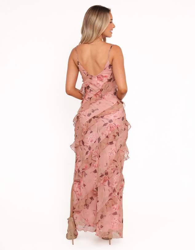 Petal & Pup - Ciao Ruffles Maxi Dress - Pale Pink Floral