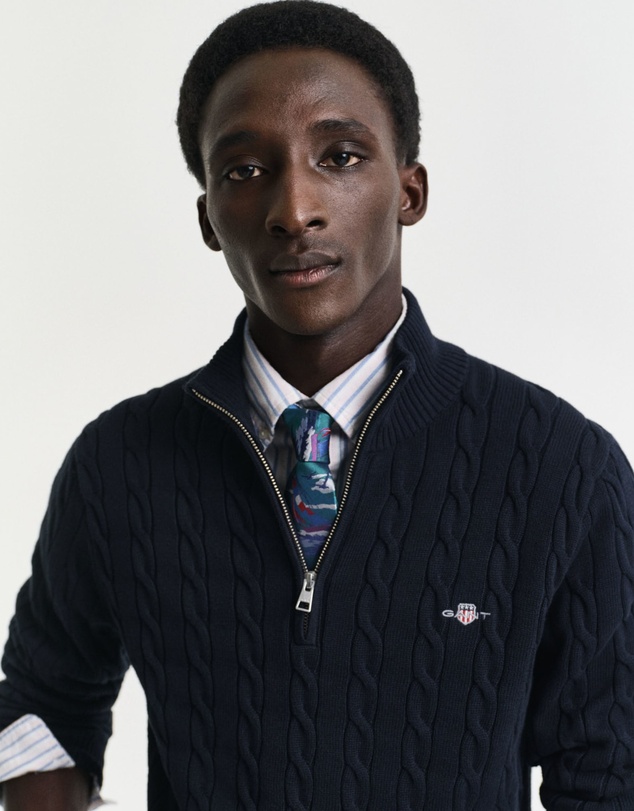 Gant - Cotton Cable Half-Zip Knit