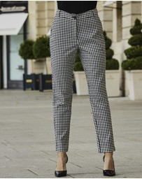 Sosandar - Houndstooth Print Tapered Leg Trousers