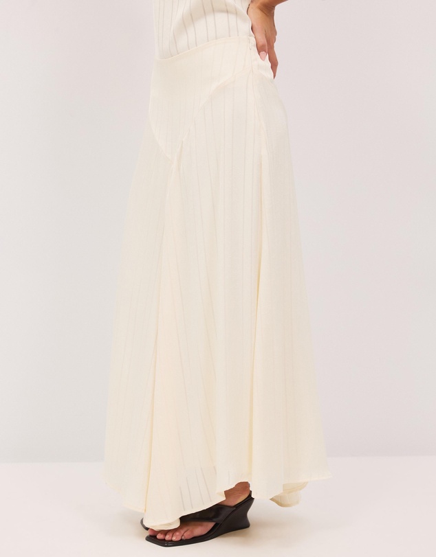 Calli - Sayer Satin Panelled Midi Skirt