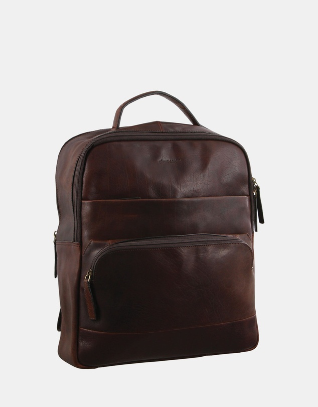 Pierre Cardin - Pierre Cardin Rustic Leather Business Backpack/Computer Bag