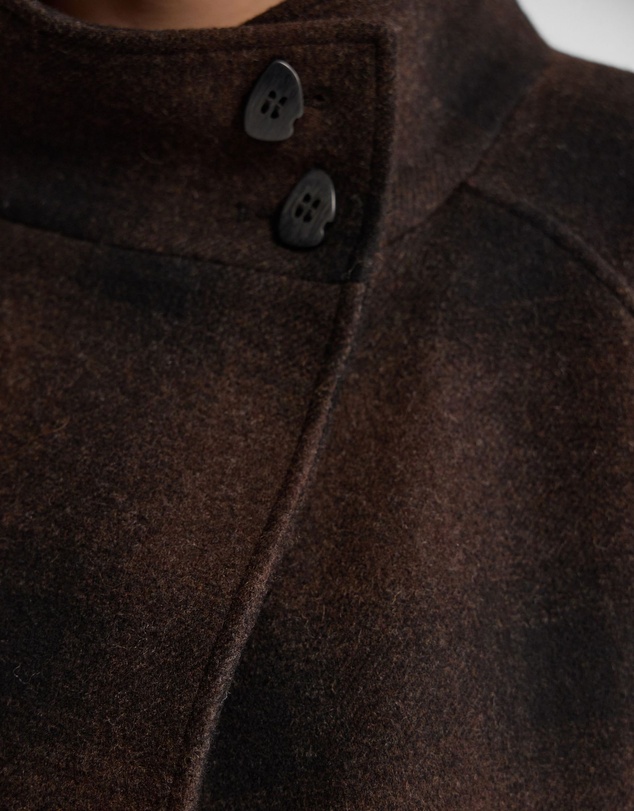 Oxford - Edi Check Funnel Collar Wool Coat