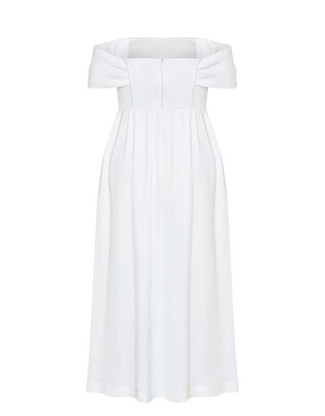 City Chic - Plus size Angel Love Off Shoulder Maxi Dress - ivory