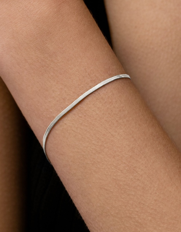 SAINT VALENTINE - Sphinx 2mm Snake Chain Bracelet - Silver
