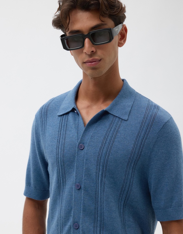 AERE - Silk Blend Textured Stripe Knit Shirt