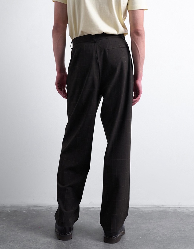 Topman - Wide Leg Check Smart Trousers