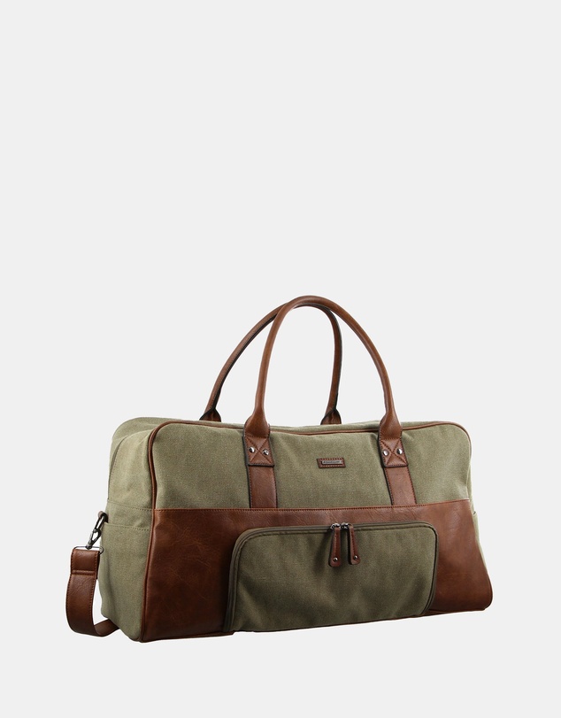 Pierre Cardin - Pierre Cardin Canvas Overnight Bag with Front Pocket