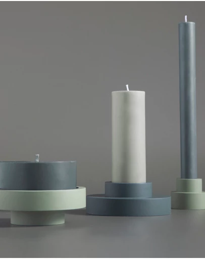 porter green - escc medium pillar candle soy-blend unscented candles