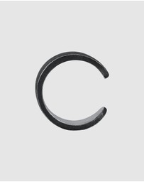 Kuzzoi - ICONIC EXCLUSIVE - Earrings Men Single Earcuff Basic Trend in 925 Sterling Silver Oxidized