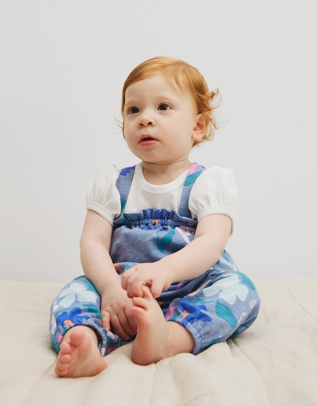 Country Road - Organically Grown Cotton Short Sleeve Print Overall Set