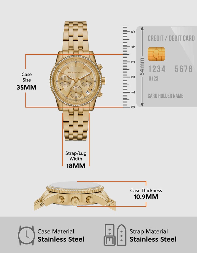 Michael Kors - Bryant Gold Tone Chronograph Watch