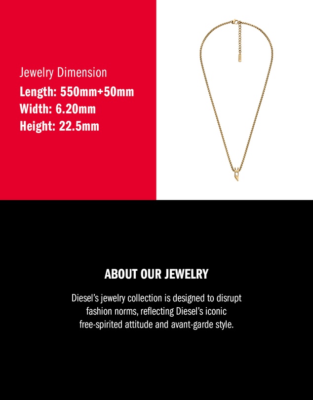 Diesel - D Logo Gold Necklace