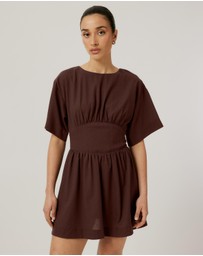 Calli - Glehn Linen Blend Mini Dress