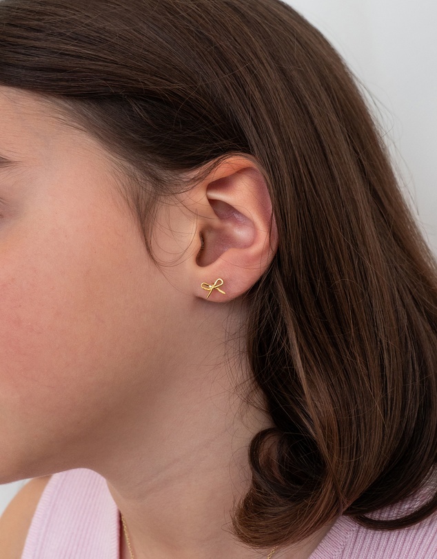 The Silver Collective - Children's Bow Earrings Gold