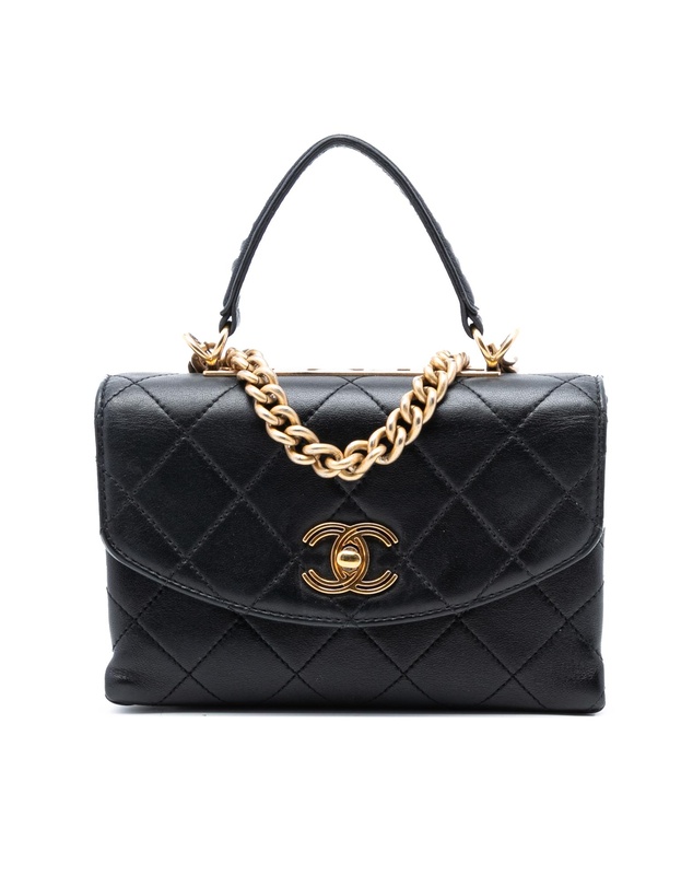 Pre-Loved by Azura Reborn - Pre-Loved Small Quilted Lambskin Trendy Spirit Top Handle Bag