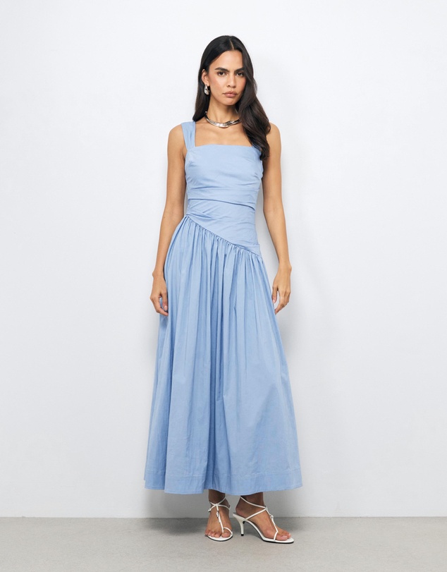 AERE - Kylara Ruched Midi Dress