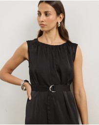 Atmos&Here - Juni Satin Sleeveless Midi Dress