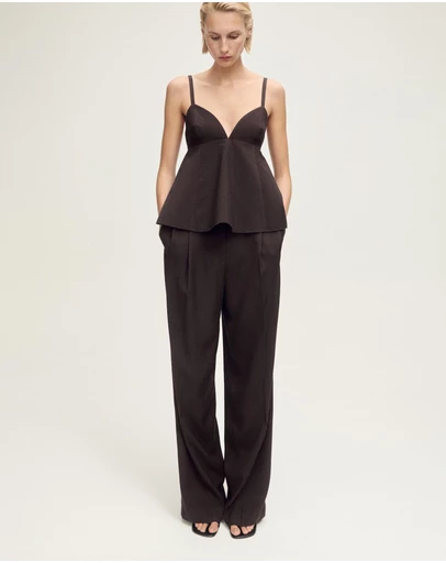 M.N.G - Blues Open Back Ruffle Top