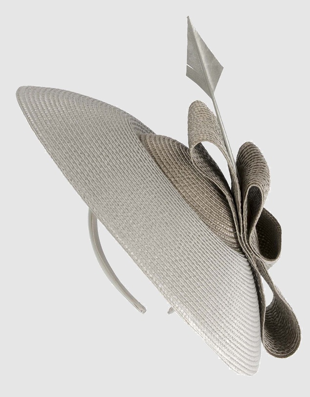 Max Alexander - Saucer Silver Racing Fascinator Hat