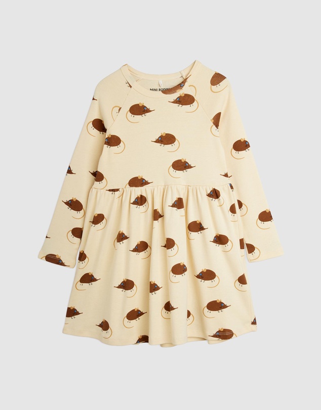 Mini Rodini - Elephant Shrew AOP LS Dress - Babies-Kids